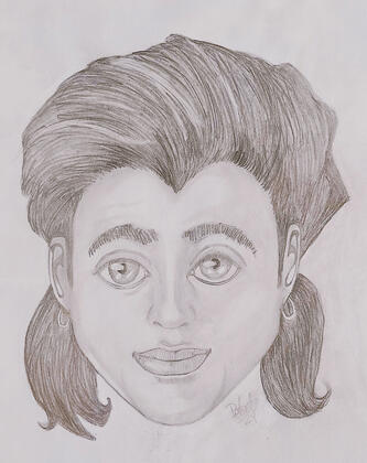 Pencil portrait of Andrew.