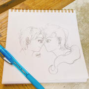 Pencil doodle of Seiya X Alex.