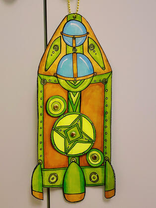 Cardboard Space Rocket I made for my Nephew on his 1st birthday.