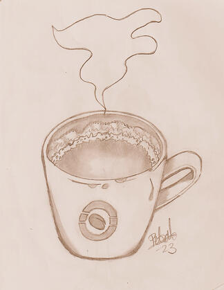My cup from a &#39;drawing in a coffee shop&#39; evening.